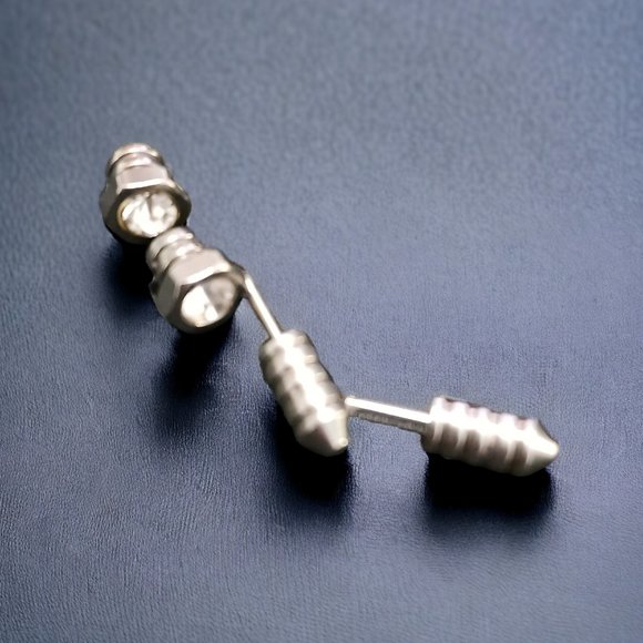 Rhinestone Screw Earrings Fake Cheaters Plugs Earrings  Unisex - Picture 3 of 5